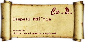 Csepeli Mária névjegykártya
